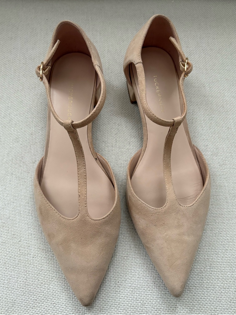 Tuckernuck Shoes Tan Grosgrain Collins Flats Women’s 7.5 Neutral Classic - Picture 1 of 11